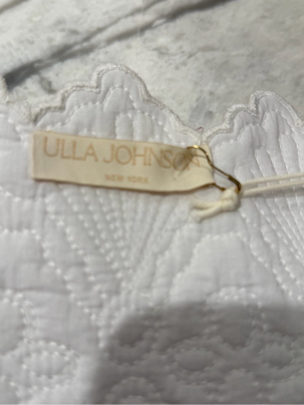 Ulla Johnson White Scallop Embroidered Crop Top - Picture 4 of 5